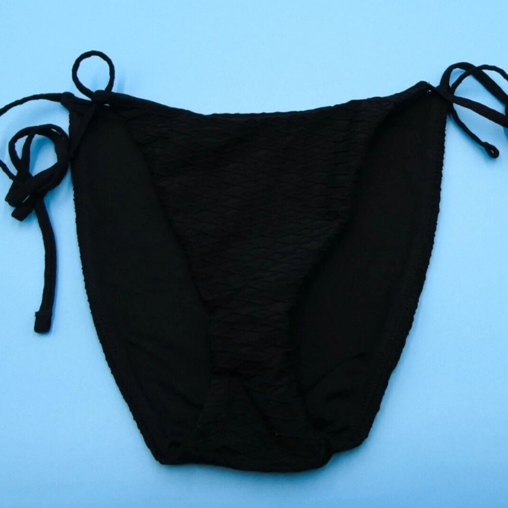 Victoria's Secret Cheeky Black Textured Bikini Bottom
